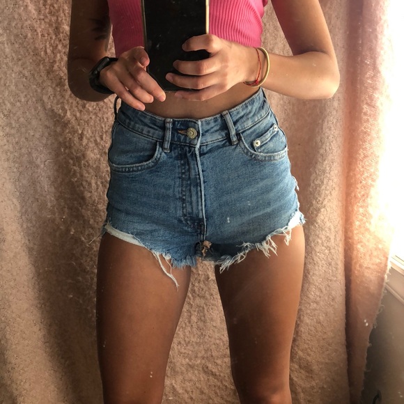 Zara Pants - High Waisted Denim Shorts Zara
